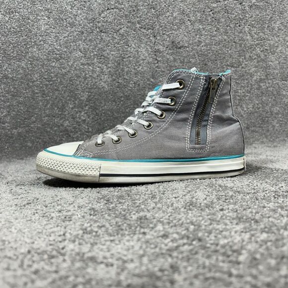 Converse Chuck Taylor All Star High Women’s Sz 8 Gray Teal Side Zip Skate Shoes - Picture 6 of 13